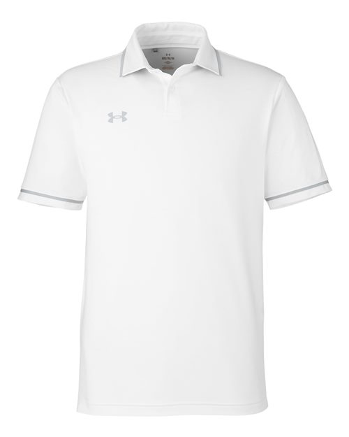 Under Armour 1376904, Men's Tipped Teams Performance Polo, White/ Mod Grey