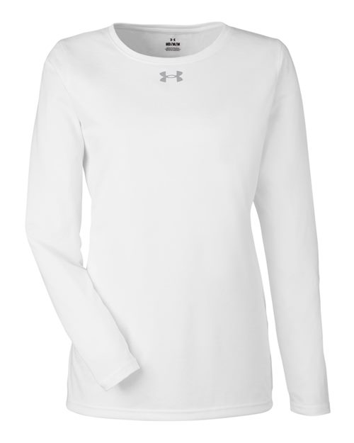 Under Armour 1376852, Women's Team Tech Long Sleeve T-shirt, White/ Mod Grey