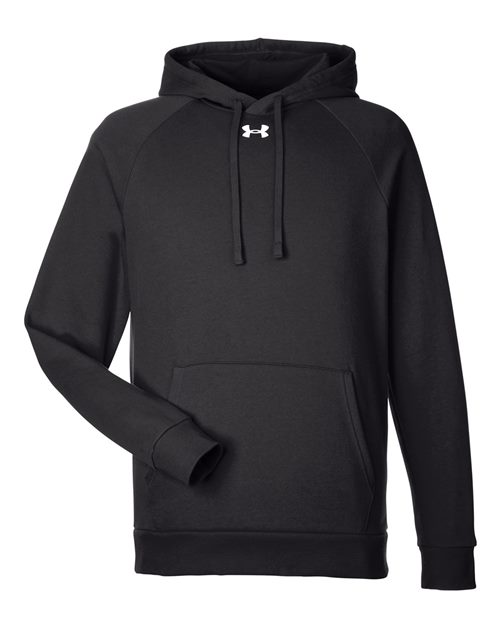 Under Armour 1379757, Men's Rival Fleece Hooded Sweatshirt, Black/ White