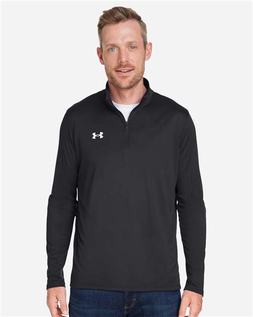 Under Armour 1376844, Men's Team Tech Quarter-zip Pullover, Black/ White