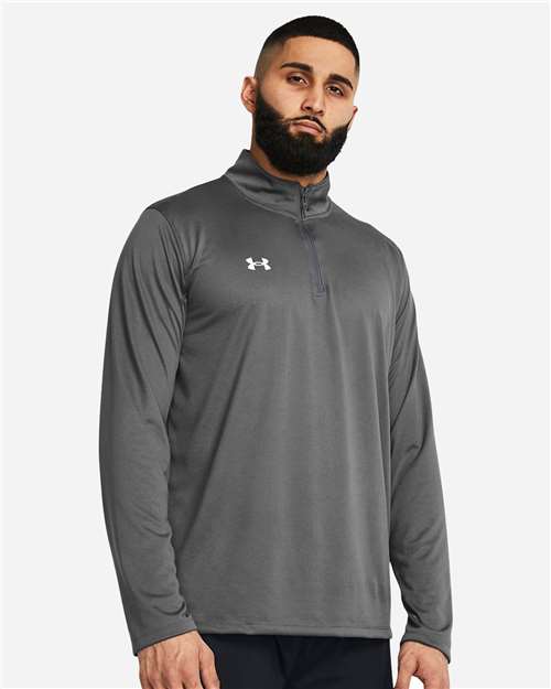 Under Armour 1376844, Men's Team Tech Quarter-zip Pullover, Castlerock/ White