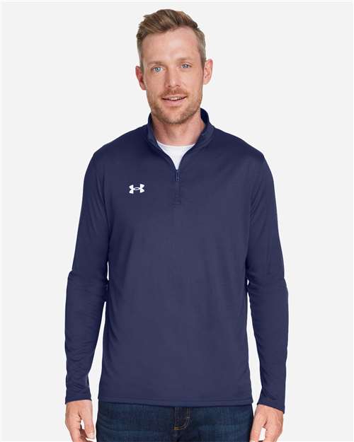Under Armour 1376844, Men's Team Tech Quarter-zip Pullover, Midnight Navy/ White
