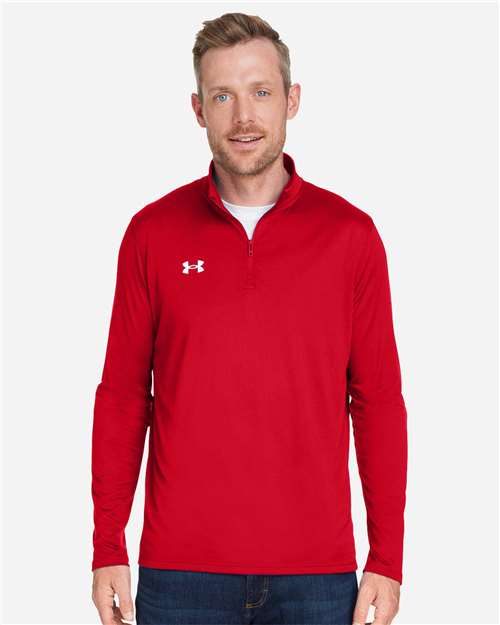 Under Armour 1376844, Men's Team Tech Quarter-zip Pullover, Red/ White
