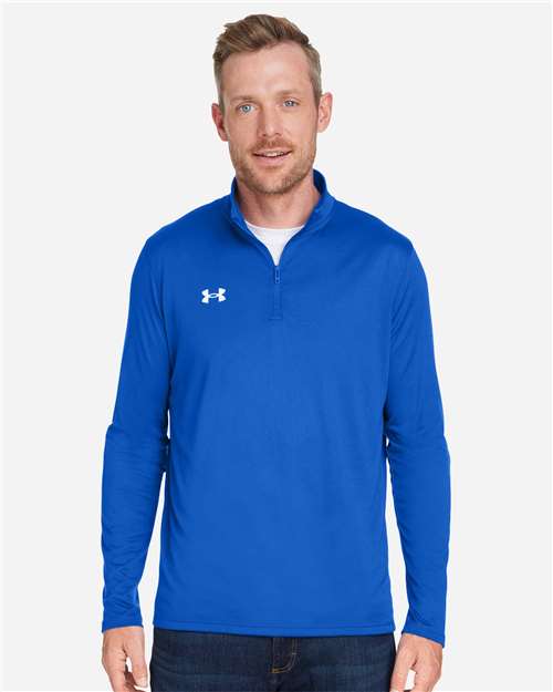 Under Armour 1376844, Men's Team Tech Quarter-zip Pullover, Royal/ White