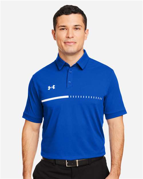 Men's Title Polo - - 14813 Royal White 132E2 1370359 4-4.9 oz AB Retail Exclusive Brands Antimicrobial Apparel CA New ab Mens & Unisex Moisture-Management New AB Performance Polos Polos & Knits Polyester Polyester - 100% S&S Exclusive Brands Short Sleeves Sport Shirts Tops Under Armour Visible Logos