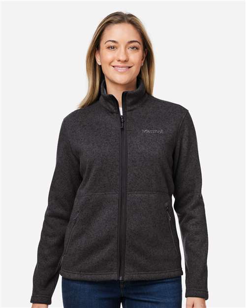 Marmot M16250, Women's Drop Line Fleece Jacket, Black Heather