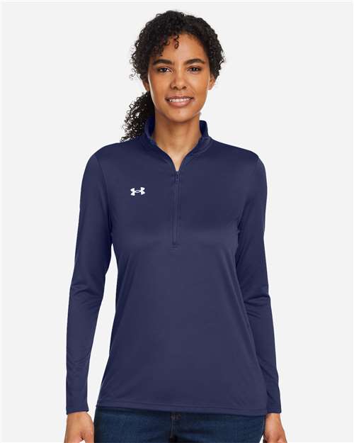 Women's Team Tech™ Half-Zip Pullover - - 14823 Midnight Navy White 1376862 152E2 4-4.9 oz AB Retail Exclusive Brands Activewear Apparel Back to School 2025 CA CA New ab Get the Look - Under Armour - 4 Long Sleeves Moisture-Management New AB Performance Polos & Knits Polyester Polyester - 100% Pullovers Quarter-Zips Recycled S&S Exclusive Brands Say Yes to S&S Tops Under Armour Visible Logos Womens Zips