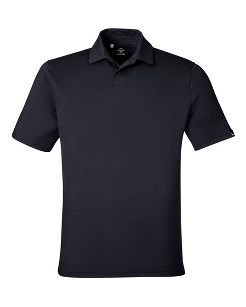 Under Armour 1383255, Men's Recycled Polo, Black/ White