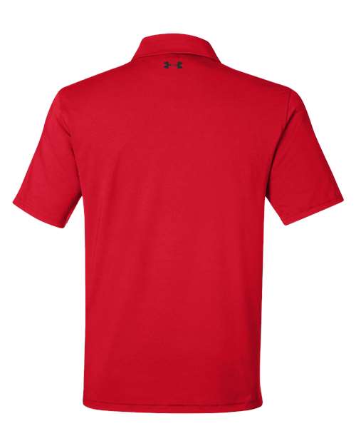 Under Armour 1383255, Men's Recycled Polo, Red/ White