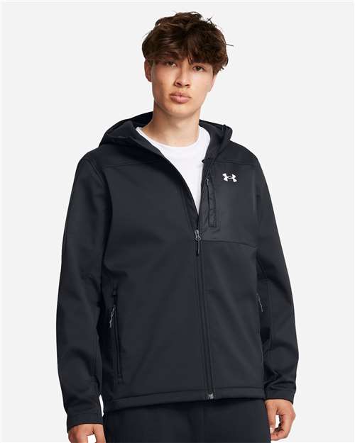 Men's ColdGear® Infrared Shield 2.0 Hooded Jacket - - 14843 Black White 1371587 139E2 9-9.9 oz AB Retail Exclusive Brands Adjustable CA New ab Drawstring Full-Zips Jackets Mens & Unisex New AB Outerwear Pockets Polyester Polyester - 100% Rain Coats S&S Deep Deals S&S Exclusive Brands Under Armour Water Resistant Windbreakers Zips