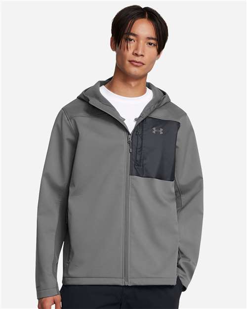Men's ColdGear® Infrared Shield 2.0 Hooded Jacket - - 14843 Castlerock Coastal 1371587 139E2 9-9.9 oz AB Retail Exclusive Brands Adjustable CA New ab Drawstring Full-Zips Jackets Mens & Unisex New AB Outerwear Pockets Polyester Polyester - 100% Rain Coats S&S Deep Deals S&S Exclusive Brands Under Armour Water Resistant Windbreakers Zips