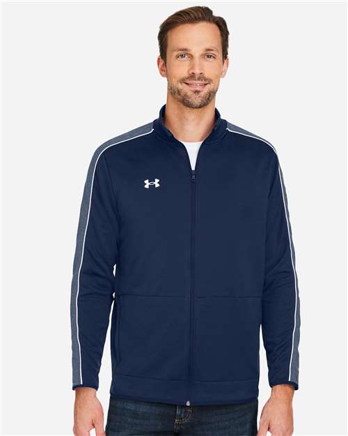 Men's Command Full-Zip 2.0 Jacket - - 14909 Midnight Navy White 1383259 177E2 7-7.9 oz AB Retail Exclusive Brands Activewear Back to School 2025 CA CA New ab French Terry Full-Zips Jackets Knit Long Sleeves Mens & Unisex Moisture-Management New AB Outerwear Performance Pockets Polyester - 100% Relaxed S&S Exclusive Brands Under Armour Visible Logos Zips
