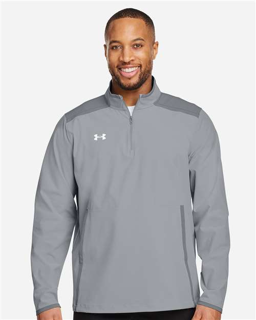 Under Armour 1389611, Men's Motivate 3.0 Quarter-zip Pullover, Mod Grey/ White