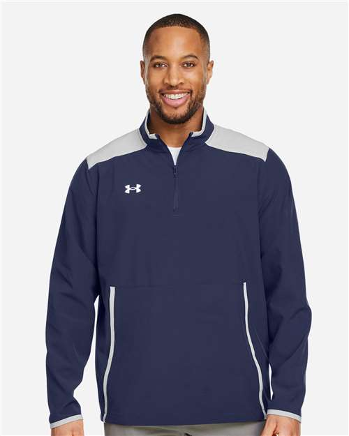 Under Armour 1389611, Men's Motivate 3.0 Quarter-zip Pullover, Midnight Navy/ White