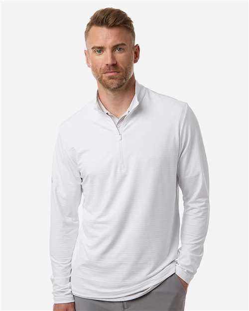 Adidas A708, Men's Textured Stripe Quarter-zip Pullover, White