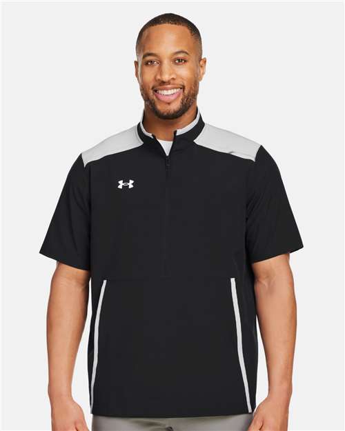 Under Armour 1389612, Men's Motivate 3.0 Short Sleeve Half-zip, Black/ Mod Grey/ White