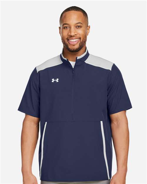 Under Armour 1389612, Men's Motivate 3.0 Short Sleeve Half-zip, Midnight Navy/ White