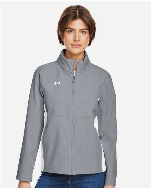 Under Armour 1389661, Women's Rival Stretch Jacket, Mod Grey/ White