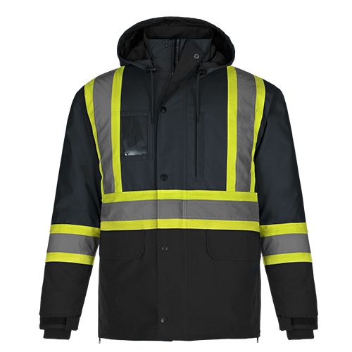 L01275 - Kenworth - 5in1 Hi-Vis Parka w/ Detachable Hood 1275 adult CX2 Hi-Vis mens safety hoodie