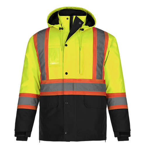 L01275 - Kenworth - 5in1 Hi-Vis Parka w/ Detachable Hood 1275 adult CX2 Hi-Vis mens safety hoodie