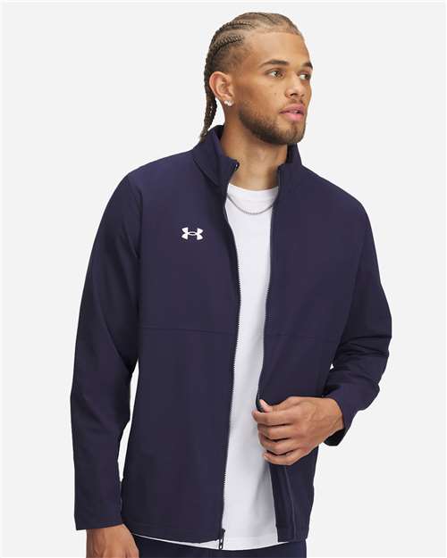 Under Armour 1390159, Men's Rival Stretch Jacket, Midnight Navy/ White