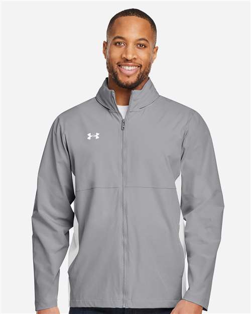 Under Armour 1390159, Men's Rival Stretch Jacket, Mod Grey/ White