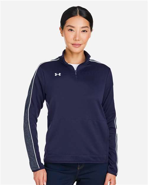 Women's Command 2.0 Quarter-Zip Pullover - - 14968 Midnight Navy White 1383274 182E2 7-7.9 oz AB Retail Exclusive Brands Activewear CA New ab French Terry Jackets Moisture-Management New AB Performance Polos & Knits Polyester Polyester - 100% Pullovers Quarter-Zips S&S Exclusive Brands Tops Under Armour Womens Zips