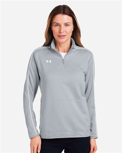 Women's Command 2.0 Quarter-Zip Pullover - - 14968 Mod Grey White 1383274 182E2 7-7.9 oz AB Retail Exclusive Brands Activewear CA New ab French Terry Jackets Moisture-Management New AB Performance Polos & Knits Polyester Polyester - 100% Pullovers Quarter-Zips S&S Exclusive Brands Tops Under Armour Womens Zips
