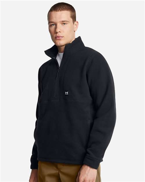 Men's Expanse Fleece Half-Zip Pullover - - 14978 Black Black 1387570 190E2 AB Retail Exclusive Brands Apparel CA New ab Fleece Mens & Unisex New AB Pockets Polyester Polyester - 100% Pullovers Quarter-Zips Recycled S&S Exclusive Brands Sweatshirts Sweatshirts & Fleece Tops Under Armour Zips