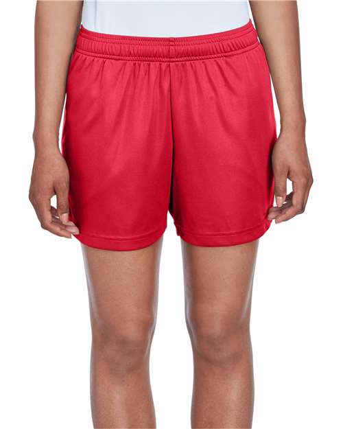 Women's Zone Performance Shorts - - 15143 Sport Red 678D9 AB Exclusive Brands Back to School 2025 CA Bottoms CA New ab Explore Fitness & Wellness Explore Fitness & Wellness Gym & Training Explore Fitness & Wellness Physical Fitness New AB Pockets Polyester - 100% S&S Exclusive Brands Shorts Team 365 TT11SHW Womens
