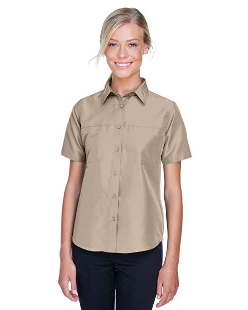 Women's Key West Short Sleeve Performance Staff Shirt - - 15139 Khaki 259B9 3-3.9 oz AB Exclusive Brands CA New ab Dress Shirts Explore Restaurant & Hospitality Explore Restaurant & Hospitality Back of House Explore Restaurant & Hospitality Staff Uniforms Fishing Shirts Harriton M580W New AB Pockets Polyester - 100% Ripstop S&S Exclusive Brands Short Sleeves Tops Womens Wovens Wovens & Dress Shirts