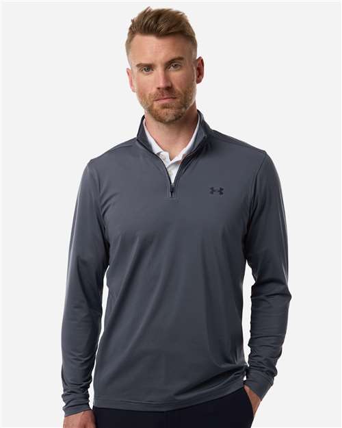 Under Armour 1389864, Men's Drive Quarter-zip Pullover, Downpour Grey/ Midnight Navy