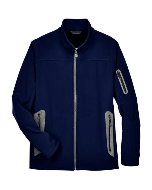 North End 88138, Men's Three Layer Fleece Bonded Shell Technical Jacket, Classic Navy