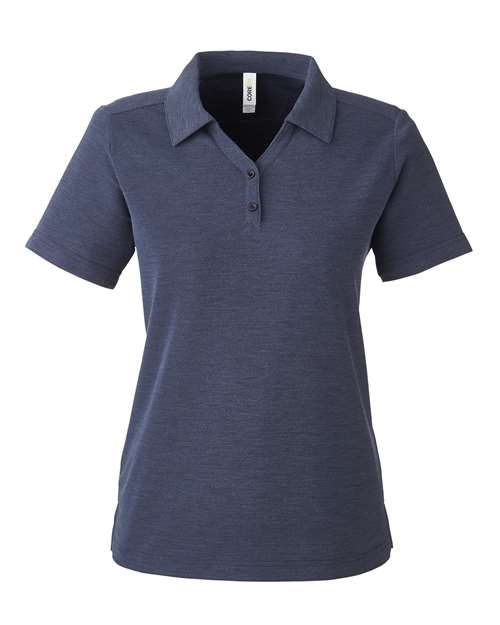 CORE365 CE112W, Women's Fusion Chromasoft Pique Polo, Classic Navy Heather