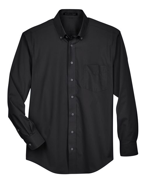 Devon & Jones D620, Men's Crown Collection Broadcloth Woven Dress Shirt, Black