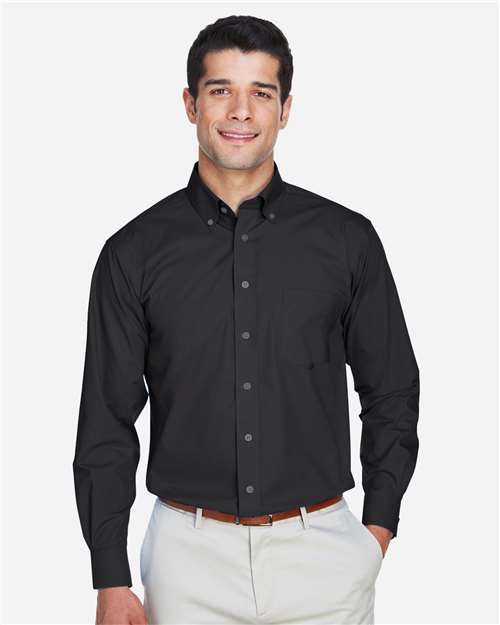 Devon & Jones D620, Men's Crown Collection Broadcloth Woven Dress Shirt, Black