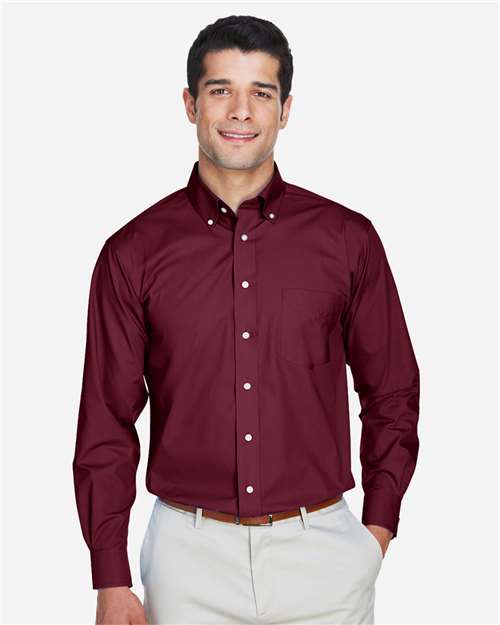 Devon & Jones D620, Men's Crown Collection Broadcloth Woven Dress Shirt, Burgundy