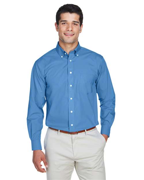 Men's Crown Collection® Broadcloth Woven Dress Shirt - - 15658 - Toronto Screen Printing- Color