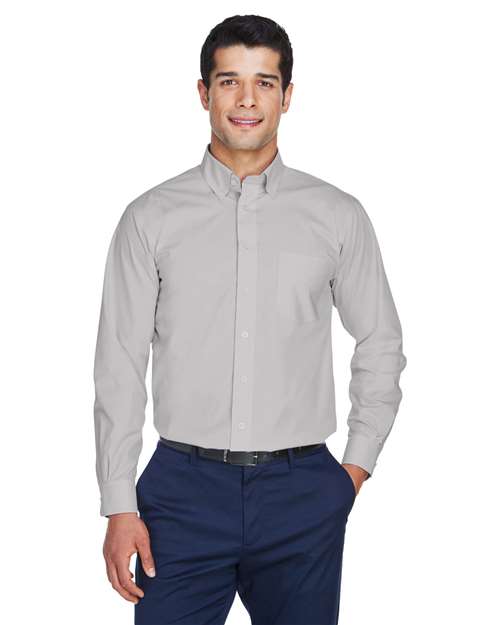 Men's Crown Collection® Broadcloth Woven Dress Shirt - - 15658 - Toronto Screen Printing- Color