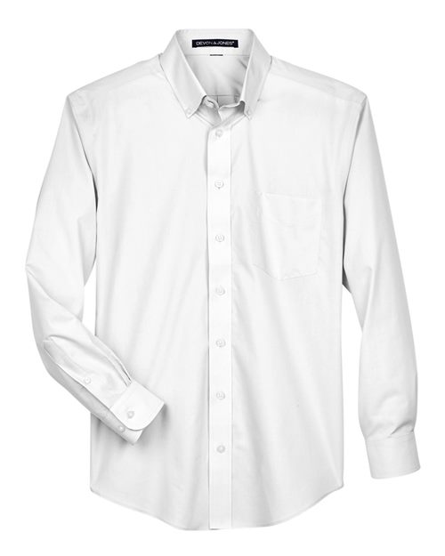 Devon & Jones D620, Men's Crown Collection Broadcloth Woven Dress Shirt, White