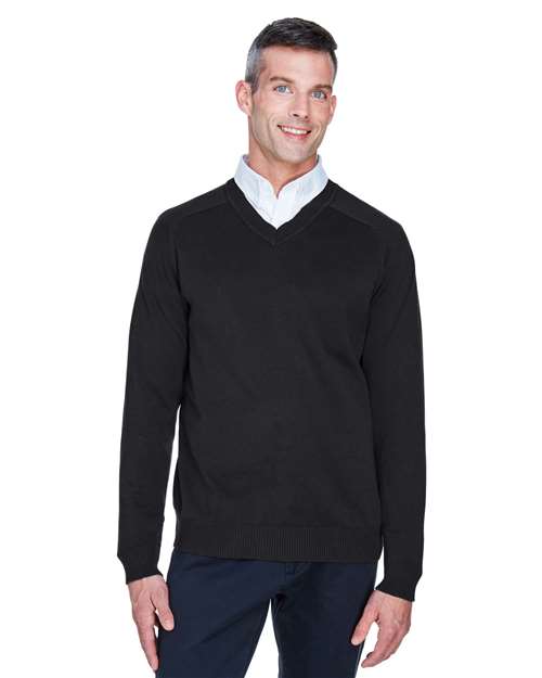 Men's V-Neck Sweater - - 15739 Black 8-8.9 oz 805B2 AB Exclusive Brands CA New ab Cotton - 100% D475 Devon & Jones Knit Long Sleeves Mens & Unisex New AB Polos & Knits S&S Deep Deals S&S Exclusive Brands Sweaters Tops V-Neck Wovens