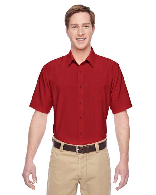 Men's Paradise Short Sleeve Performance Shirt - - 14701 Parrot Red 272B9 AB Exclusive Brands CA New ab Dress Shirts Harriton M610S Mens & Unisex New AB Pockets Polyester - 100% S&S Deep Deals S&S Exclusive Brands Short Sleeves Tops Wovens Wovens & Dress Shirts