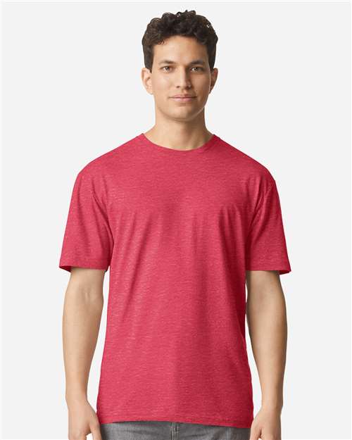 Gildan 3000, Unisex Light Cotton T-shirt, Heather Red