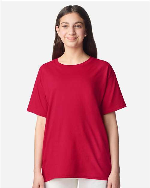 Gildan 3000B, Youth Light Cotton T-shirt, Cherry Red
