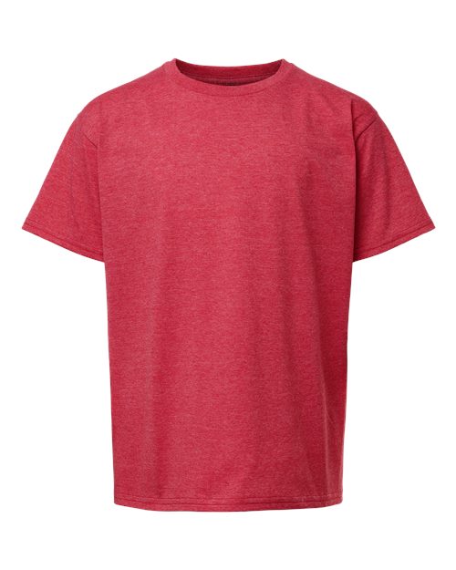 Gildan 3000B, Youth Light Cotton T-shirt, Heather Red