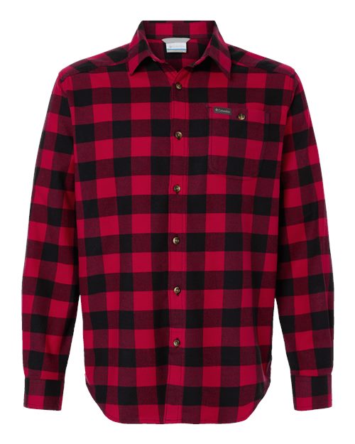 Columbia 161795, Men's Cornell Woods Flannel Shirt, Mountain Red Buffalo Check