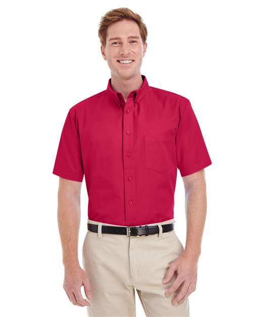 Men's Foundation Short Sleeve Cotton Twill Dress Shirt with Teflon - - 15725 Red 6XL 6-6.9 oz 830B9 AB Exclusive Brands CA New ab Cotton - 100% Dress Shirts Harriton M582 Mens & Unisex New AB Pockets S&S Deep Deals S&S Exclusive Brands Short Sleeves Stain Resistant Teflon Tops Workwear Wovens Wovens & Dress Shirts