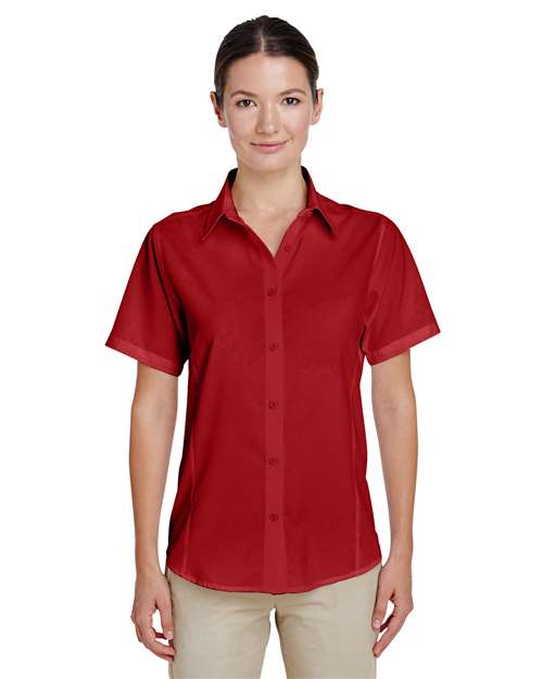 Women's Paradise Short Sleeve Performance Shirt - - 15747 Parrot Red 2XL 832B9 AB Exclusive Brands CA New ab Dress Shirts Harriton M610SW New AB Polyester - 100% Short Sleeves Tops Womens Wovens Wovens & Dress Shirts