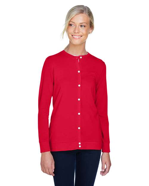 Women's Perfect Fit™ Ribbon Cardigan - - 13307 Red 5-5.9 oz 720B2 AB Exclusive Brands CA New ab Cotton Crewneck Devon & Jones DP181W Knit Long Sleeves New AB Outerwear Polos & Knits S&S Deep Deals S&S Exclusive Brands Spandex Sweaters Tops Womens