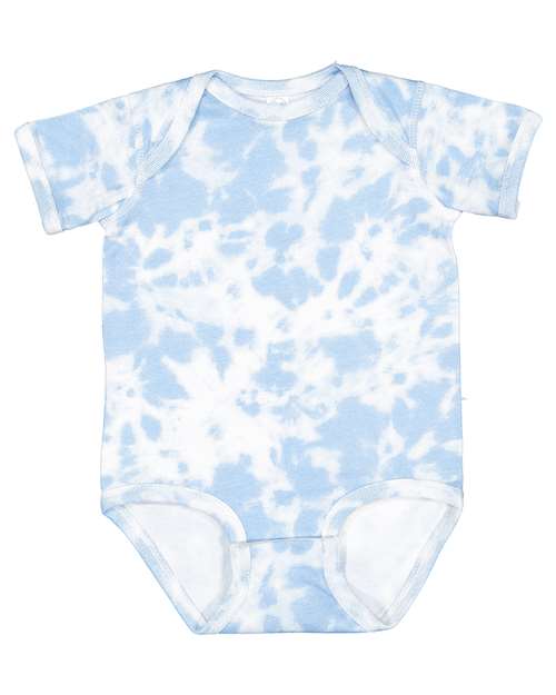 Rabbit Skins 4424EX, Infant Fine Jersey Bodysuit - Extended Colors, Sky Tie Dye